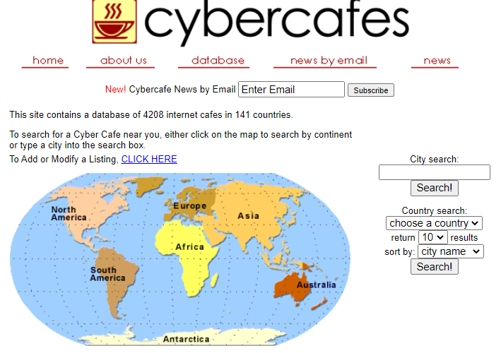 cybercafes.com