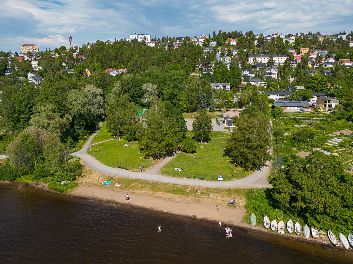 Tampereen Tahmelan uimaranta, ilmakuva
