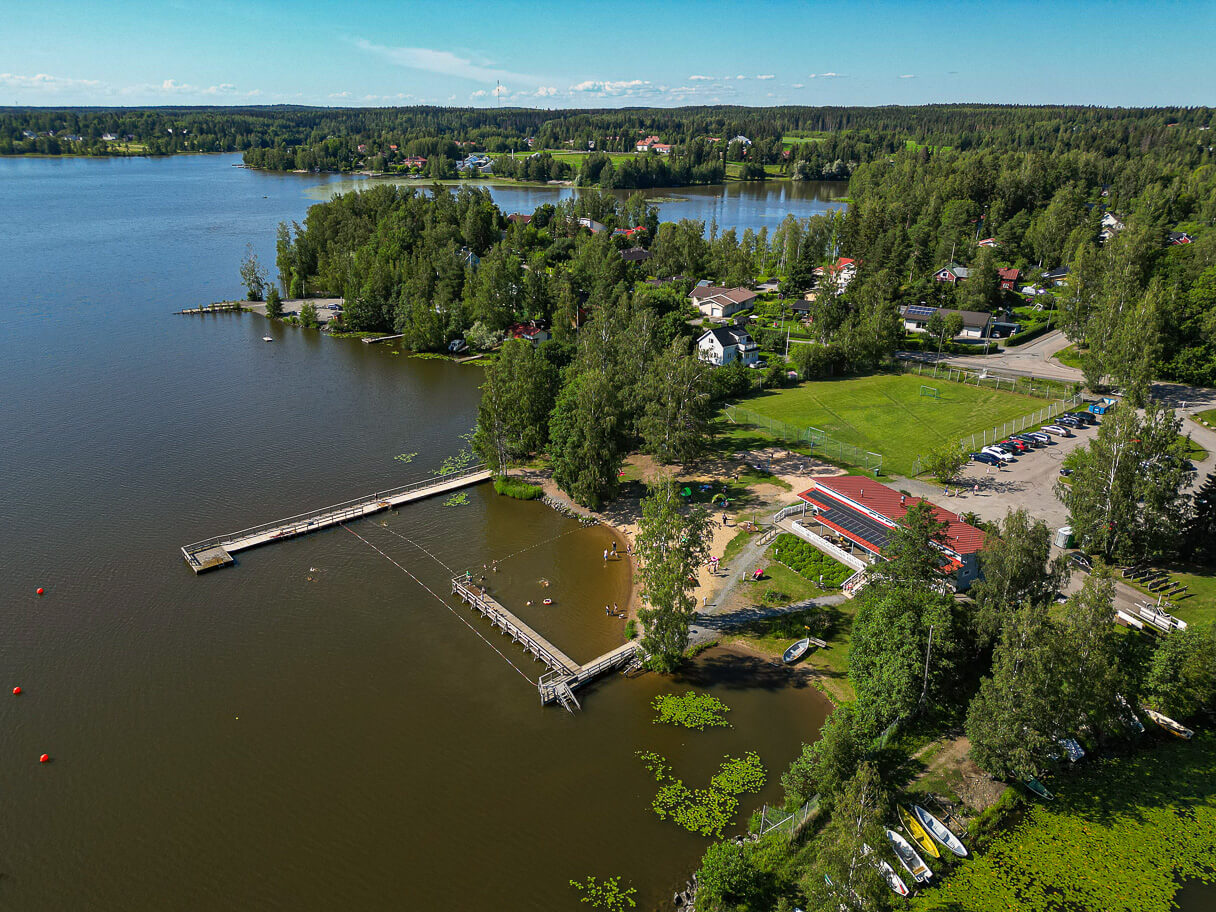 Lempäälän uimarannat: Lempoisten uimaranta, ilmakuva